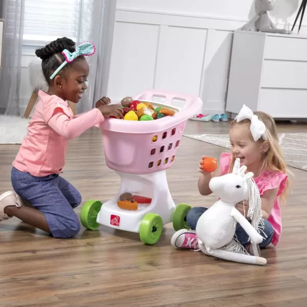 Step2 Little Helper's Shopping Cart for Kids, Grocery Store Pretend Play Toy for Toddlers Ages 2+ Years Old, Durable, Easy Assembly, Bright Colors, Blue