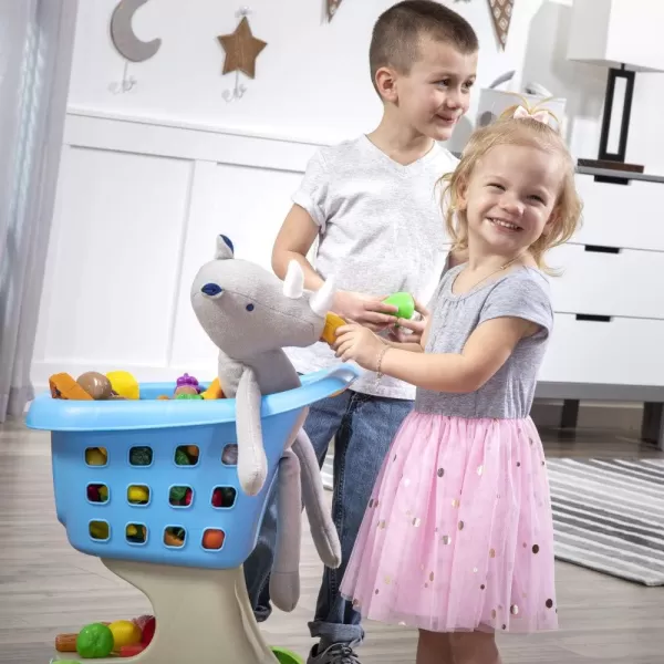 Step2 Little Helper's Shopping Cart for Kids, Grocery Store Pretend Play Toy for Toddlers Ages 2+ Years Old, Durable, Easy Assembly, Bright Colors, Blue