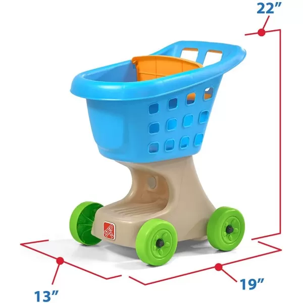 Step2 Little Helper's Shopping Cart for Kids, Grocery Store Pretend Play Toy for Toddlers Ages 2+ Years Old, Durable, Easy Assembly, Bright Colors, Blue