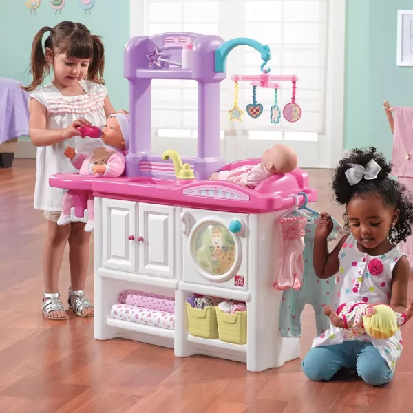 Step2 Love &amp; Care Deluxe Baby Doll Nursery Playset for Kids, Compact Nursery Playset, Washer, Sink, and Changing Station, Easy to Assemble, Toddlers Ages 2 - 6 Years Old