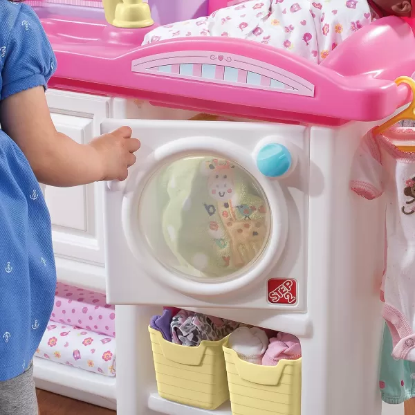 Step2 Love &amp; Care Deluxe Baby Doll Nursery Playset for Kids, Compact Nursery Playset, Washer, Sink, and Changing Station, Easy to Assemble, Toddlers Ages 2 - 6 Years Old