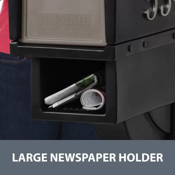 Step2 Mailmaster Hudson Mailbox, Easy to Install, Large Mailboxes for Outside, Heavy-Duty, Weather Resistant, Black