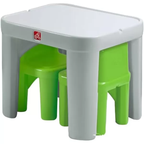 Step2 Mighty My Size Kids Table and Chair Set, Playroom Toddler Activity Table, Arts and Crafts, Ages 2+ Years Old, Gray &amp; Red