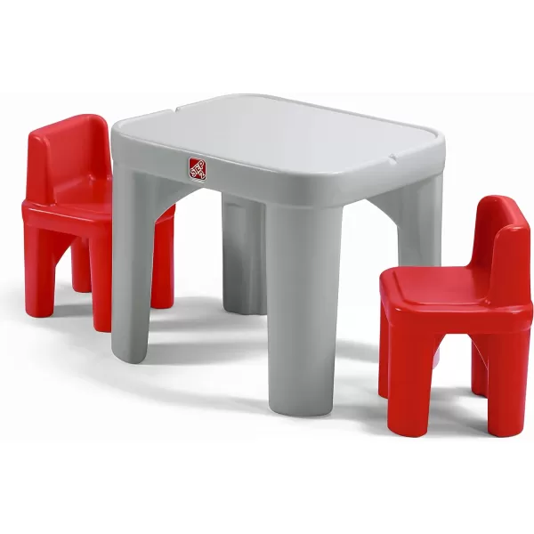 Step2 Mighty My Size Kids Table and Chair Set, Playroom Toddler Activity Table, Arts and Crafts, Ages 2+ Years Old, Gray &amp; Red