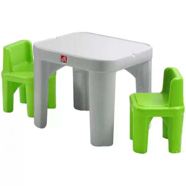 Step2 Mighty My Size Kids Table and Chair Set, Playroom Toddler Activity Table, Arts and Crafts, Ages 2+ Years Old, Gray &amp; Red