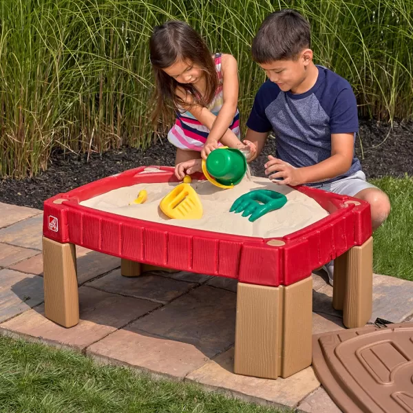 Step2 Naturally Playful Sand Table, Kids Sand Activity Sensory Table, 5 Piece Accessory Kit, Toddler Summer Outdoor Toys, 2+ Years Old