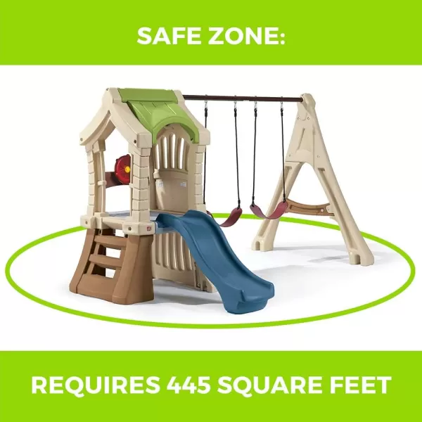Step2 Play Up Gym Set for Kids, Outdoor Swing Set, Backyard Slide, Swings, Playhouse, &amp; Crawl Space, Two Tier, Easy Set Up, Toddlers Ages 3-6 Years Old