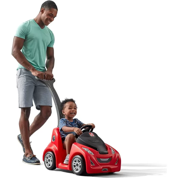 Step2 Push Around Buggy GT for Kids, Push Car with Seat Belt and Horn, Toddlers Ages 1.5 – 3 Years Old, Max Weight 50 lbs., Easy Storage, Ideal Stroller Substitute, Red
