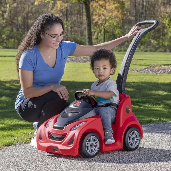 Step2 Push Around Buggy GT for Kids, Push Car with Seat Belt and Horn, Toddlers Ages 1.5 – 3 Years Old, Max Weight 50 lbs., Easy Storage, Ideal Stroller Substitute, Red