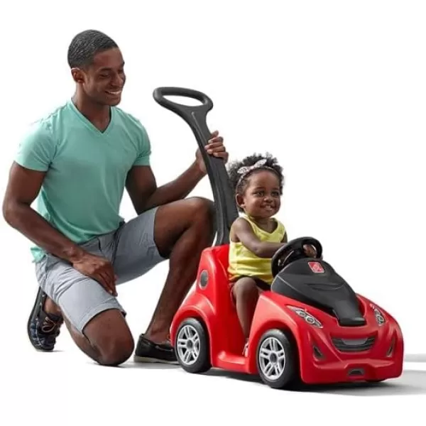 Step2 Push Around Buggy GT for Kids, Push Car with Seat Belt and Horn, Toddlers Ages 1.5 – 3 Years Old, Max Weight 50 lbs., Easy Storage, Ideal Stroller Substitute, Red