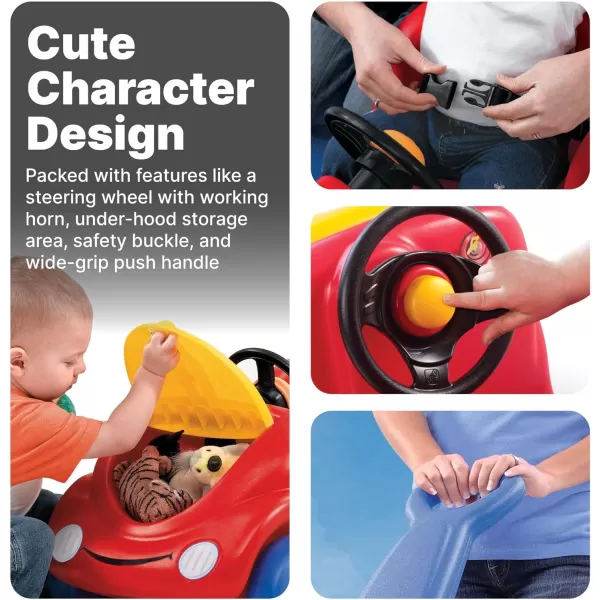 Step2 Push Around Buggy Kids Push Car, Ride On Car with Seat Belt and Horn, Toddlers 18 - 36 Months, Max Weight 50 lbs., Easy Storage, Ideal Stroller Substitute, Red