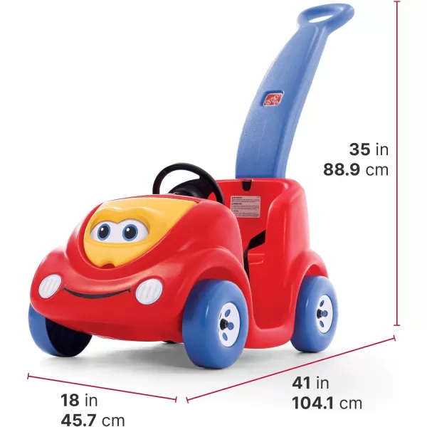 Step2 Push Around Buggy Kids Push Car, Ride On Car with Seat Belt and Horn, Toddlers 18 - 36 Months, Max Weight 50 lbs., Easy Storage, Ideal Stroller Substitute, Red