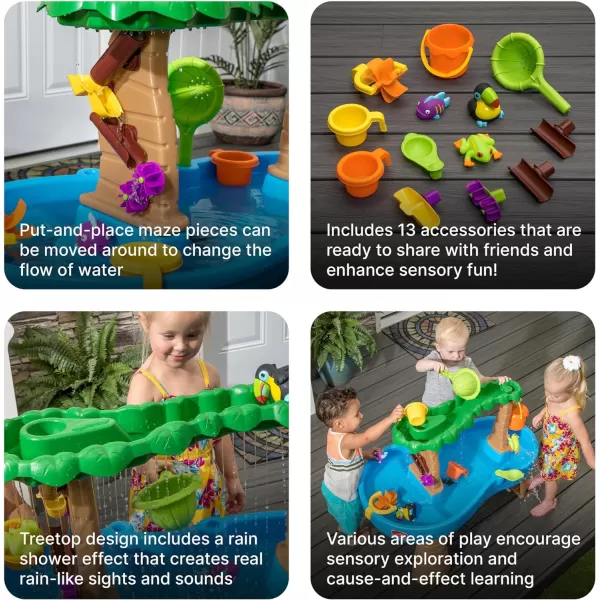 Step2 Rain Showers &amp; Unicorns Kids Water Tables, Outdoor Toddler Activity Table, Ages 1.5+ Years Old, 12 Piece Water Toy Accessories, Blue &amp; Purple