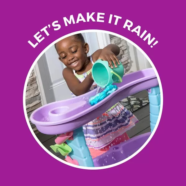 Step2 Rain Showers &amp; Unicorns Kids Water Tables, Outdoor Toddler Activity Table, Ages 1.5+ Years Old, 12 Piece Water Toy Accessories, Blue &amp; Purple