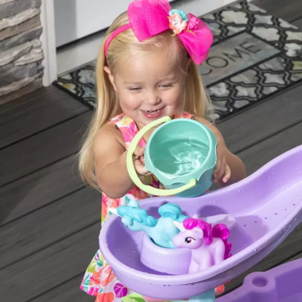 Step2 Rain Showers &amp; Unicorns Kids Water Tables, Outdoor Toddler Activity Table, Ages 1.5+ Years Old, 12 Piece Water Toy Accessories, Blue &amp; Purple