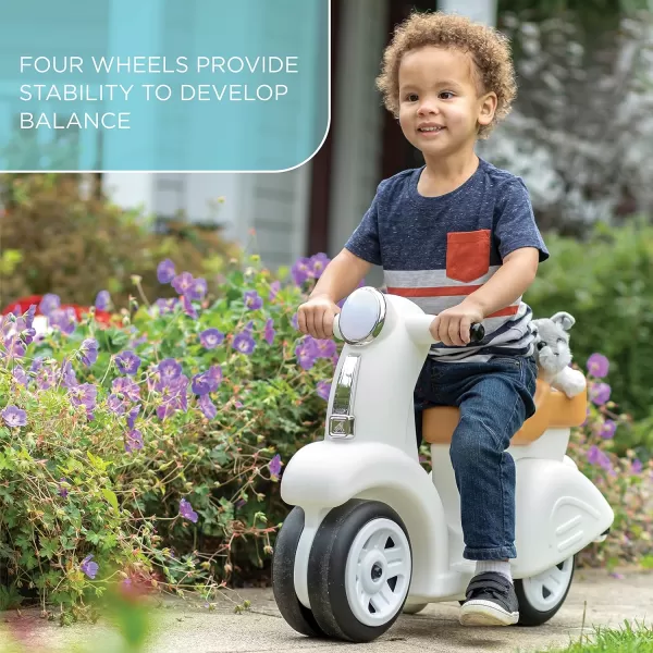 Step2 Ride Along Scooter – Aqua – Ride On Toy with Vintage-Style Design, Foot-to-Floor Toddler Scooter with Four Wheels for Extra Stability