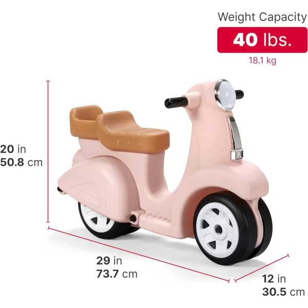 Step2 Ride Along Scooter – Aqua – Ride On Toy with Vintage-Style Design, Foot-to-Floor Toddler Scooter with Four Wheels for Extra Stability