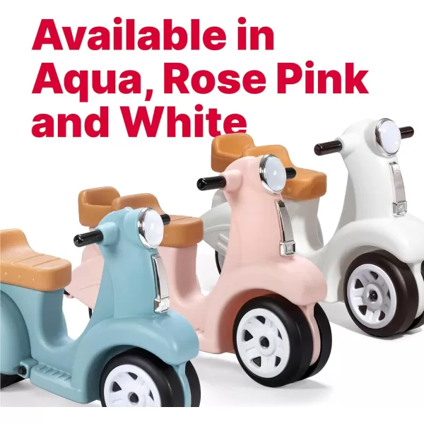 Step2 Ride Along Scooter – Aqua – Ride On Toy with Vintage-Style Design, Foot-to-Floor Toddler Scooter with Four Wheels for Extra Stability