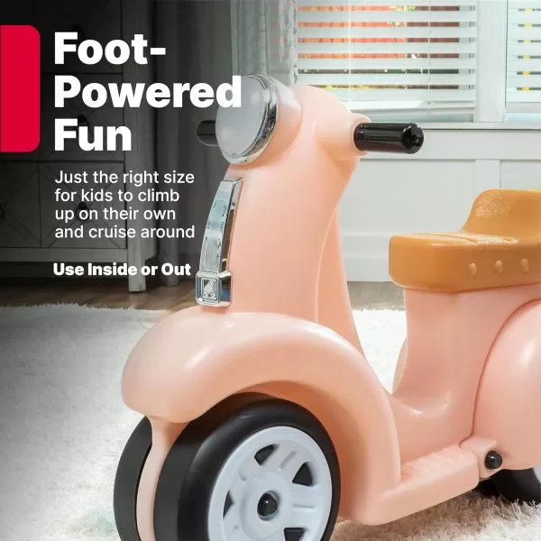 Step2 Ride Along Scooter – Aqua – Ride On Toy with Vintage-Style Design, Foot-to-Floor Toddler Scooter with Four Wheels for Extra Stability
