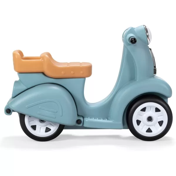 Step2 Ride Along Scooter – Aqua – Ride On Toy with Vintage-Style Design, Foot-to-Floor Toddler Scooter with Four Wheels for Extra Stability