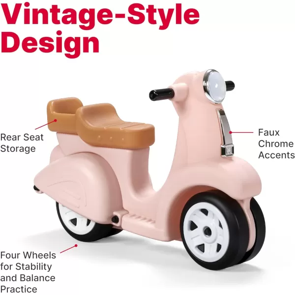 Step2 Ride Along Scooter – Aqua – Ride On Toy with Vintage-Style Design, Foot-to-Floor Toddler Scooter with Four Wheels for Extra Stability