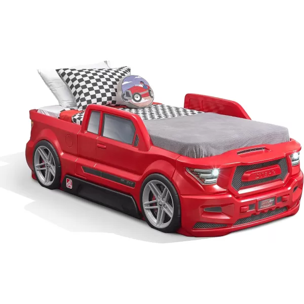 Step2 Roadster Toddler-to-Twin Bed, Crib to Twin Transition Race Car Bed, Adjustable, Ages 3+ Years Old, Easy Assembly, Gray