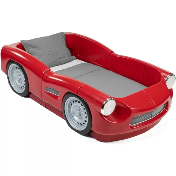 Step2 Roadster Toddler-to-Twin Bed, Crib to Twin Transition Race Car Bed, Adjustable, Ages 3+ Years Old, Easy Assembly, Gray