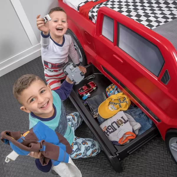 Step2 Roadster Toddler-to-Twin Bed, Crib to Twin Transition Race Car Bed, Adjustable, Ages 3+ Years Old, Easy Assembly, Gray