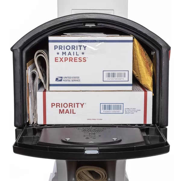 Step2 Town-to-Town XL Post-Mount Mailbox, USPS T4 Sized Mailbox, Easy to Install, Durable, Weather Resistant, Onyx Black