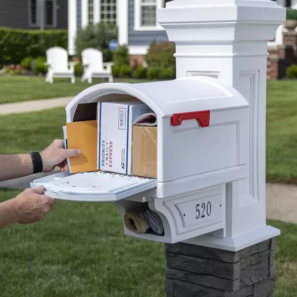Step2 Town-to-Town XL Post-Mount Mailbox, USPS T4 Sized Mailbox, Easy to Install, Durable, Weather Resistant, Onyx Black