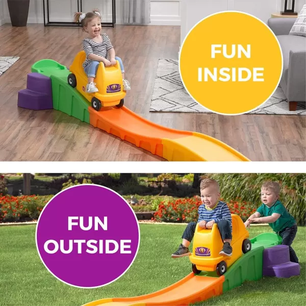 Step2 Up &amp; Down Roller Coaster Kids Toy, Ride On Push Car, Indoor/Outdoor Playset, Toddlers 2-5 Years Old, Compact Storage, Max Weight 50 lb., Multicolor