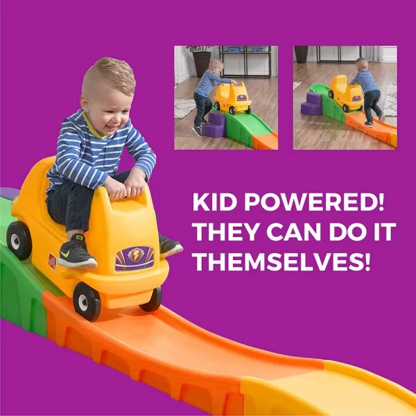 Step2 Up &amp; Down Roller Coaster Kids Toy, Ride On Push Car, Indoor/Outdoor Playset, Toddlers 2-5 Years Old, Compact Storage, Max Weight 50 lb., Multicolor