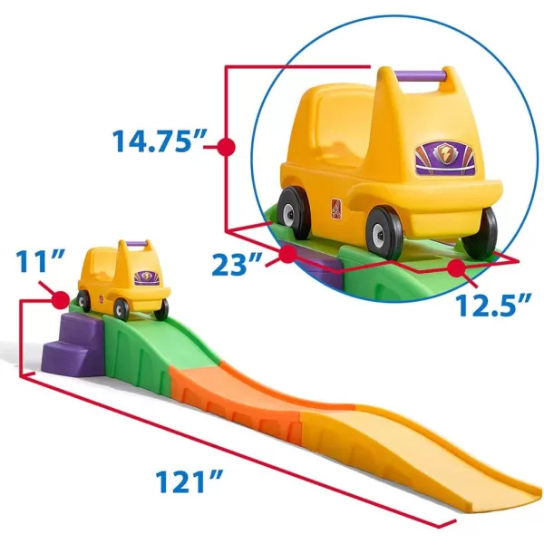 Step2 Up &amp; Down Roller Coaster Kids Toy, Ride On Push Car, Indoor/Outdoor Playset, Toddlers 2-5 Years Old, Compact Storage, Max Weight 50 lb., Multicolor