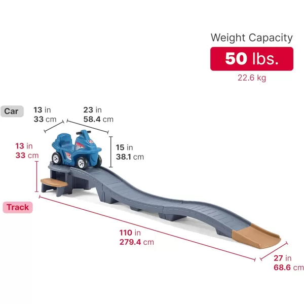 Step2 Up &amp; Down Roller Coaster Kids Toy, Ride On Push Car, Indoor/Outdoor Playset, Toddlers 2-5 Years Old, Compact Storage, Max Weight 50 lb., Multicolor