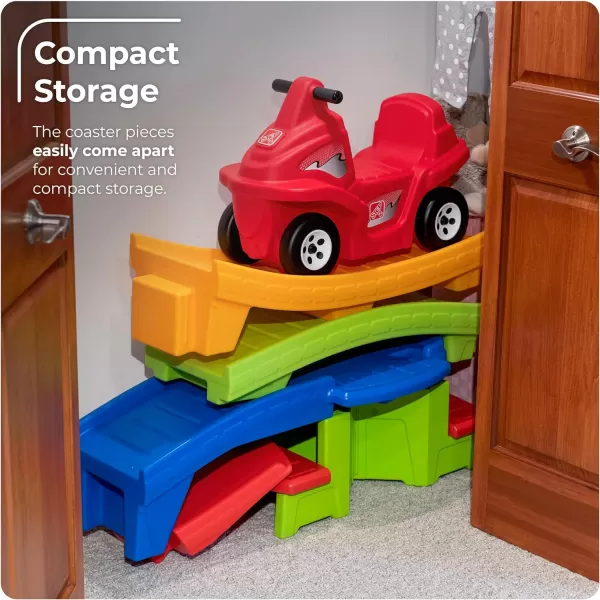 Step2 Up &amp; Down Roller Coaster Kids Toy, Ride On Push Car, Indoor/Outdoor Playset, Toddlers 2-5 Years Old, Compact Storage, Max Weight 50 lb., Multicolor