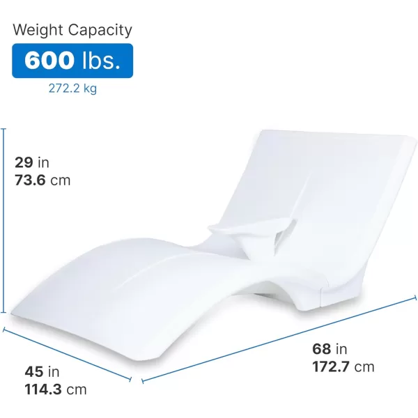 Step2 Vero Pool Lounger Loveseat, Fade-Resistant, Waterproof Patio Furniture, Pool Lounge Chair for Sun Shelf, Use in Pools up to 9-Inches of Water, Weighted, White