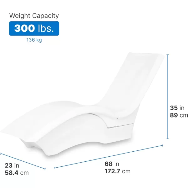 Step2 Vero Pool Lounger Loveseat, Fade-Resistant, Waterproof Patio Furniture, Pool Lounge Chair for Sun Shelf, Use in Pools up to 9-Inches of Water, Weighted, White