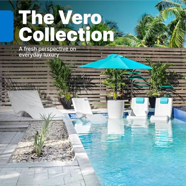 Step2 Vero Pool Lounger Loveseat, Fade-Resistant, Waterproof Patio Furniture, Pool Lounge Chair for Sun Shelf, Use in Pools up to 9-Inches of Water, Weighted, White