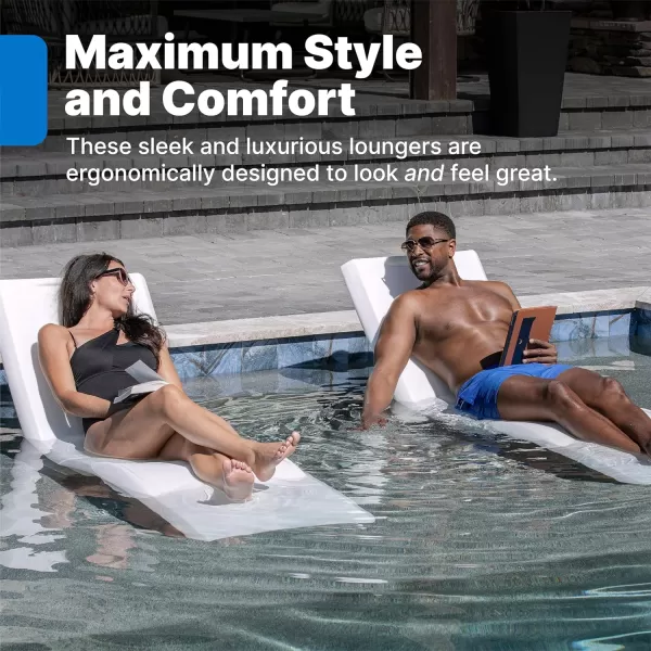 Step2 Vero Pool Lounger Loveseat, Fade-Resistant, Waterproof Patio Furniture, Pool Lounge Chair for Sun Shelf, Use in Pools up to 9-Inches of Water, Weighted, White