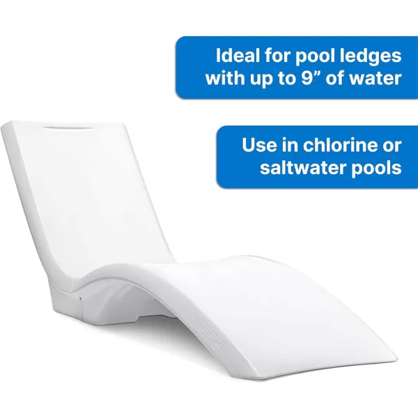 Step2 Vero Pool Lounger Loveseat, Fade-Resistant, Waterproof Patio Furniture, Pool Lounge Chair for Sun Shelf, Use in Pools up to 9-Inches of Water, Weighted, White