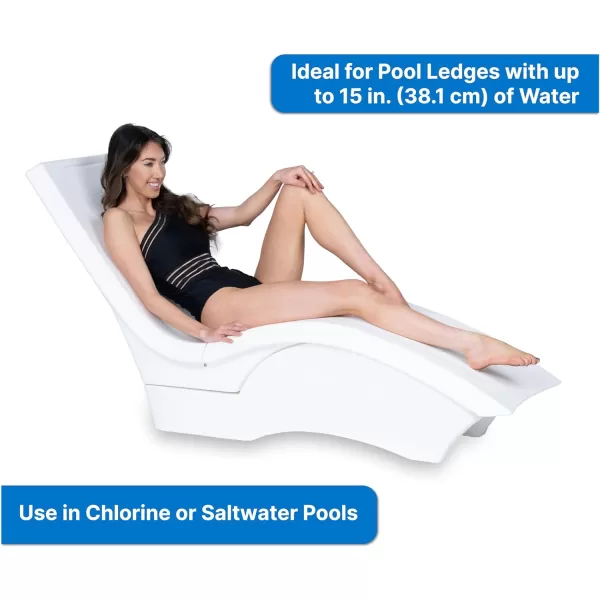 Step2 Vero Pool Lounger Loveseat, Fade-Resistant, Waterproof Patio Furniture, Pool Lounge Chair for Sun Shelf, Use in Pools up to 9-Inches of Water, Weighted, White