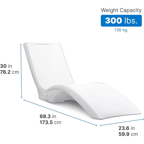 Step2 Vero Pool Lounger Loveseat, Fade-Resistant, Waterproof Patio Furniture, Pool Lounge Chair for Sun Shelf, Use in Pools up to 9-Inches of Water, Weighted, White