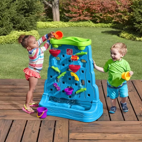 Step2 Waterfall Discovery Wall for Kids, Double-Sided Sand and Water Table, Toddlers Ages 1.5+ Years Old, 13 Piece Toy Accessories