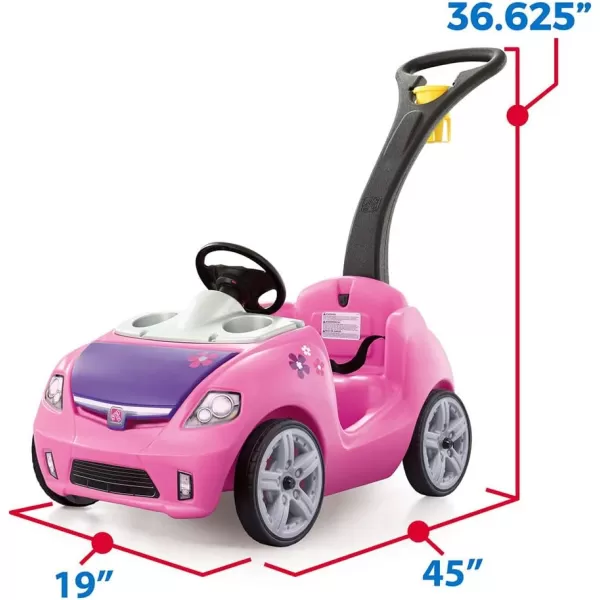 Step2 Whisper Ride II Kids Push Cars, Ride On Car, Seat Belt, Horn, Toddlers Ages 1.5 – 4 Years Old, Max Weight 50 lbs., Quick Storage, Stroller Substitute, Blue