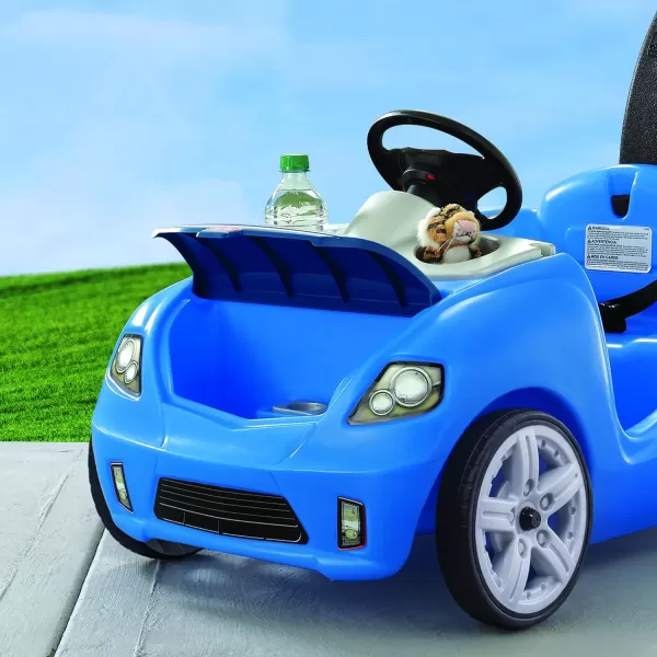Step2 Whisper Ride II Kids Push Cars, Ride On Car, Seat Belt, Horn, Toddlers Ages 1.5 – 4 Years Old, Max Weight 50 lbs., Quick Storage, Stroller Substitute, Blue