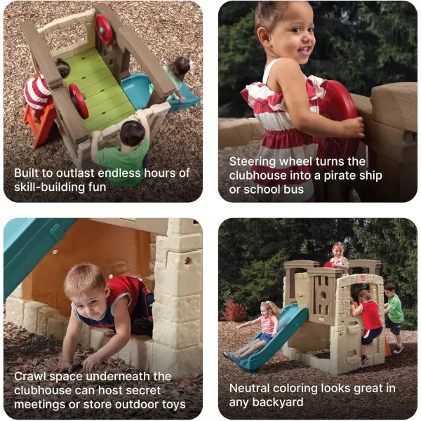 Step2 Woodland Climber II Kids Playset, Ages 2 –6 Years Old, Toddler Slide and Climbing Wall, Outdoor Playground for Backyard, Sturdy Plastic Frame, Easy Set Up