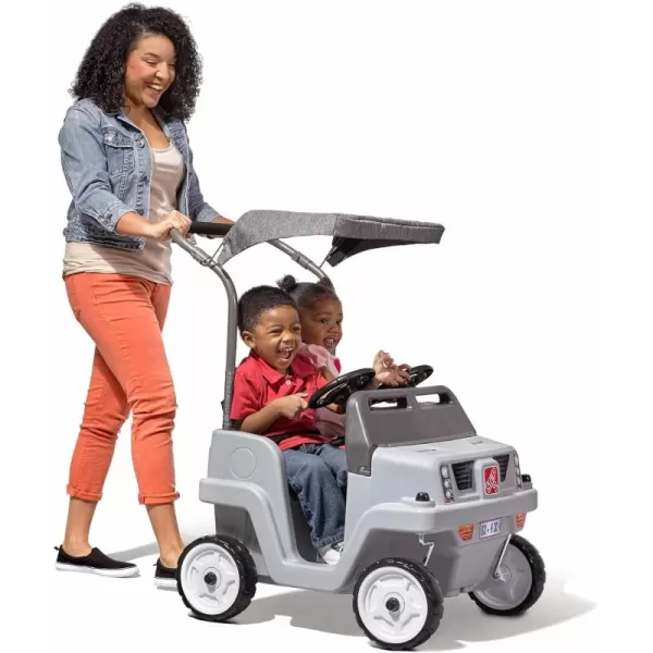 Step 2 Side-by-Side Push Around SUV Car for Kids, Easy Steer Double Rider Push Car, Toddlers Ages 1.5 - 5 Years Old, Ideal Stroller Substitute, Blue, 39"H x 25"W x 35"D