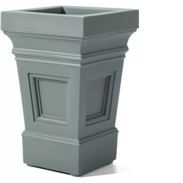 Step2 Atherton Square Planter Box, Outside All-Weather Gardening and Flower Box, For Patio or Front Porch, 2-Pack, Onyx Black