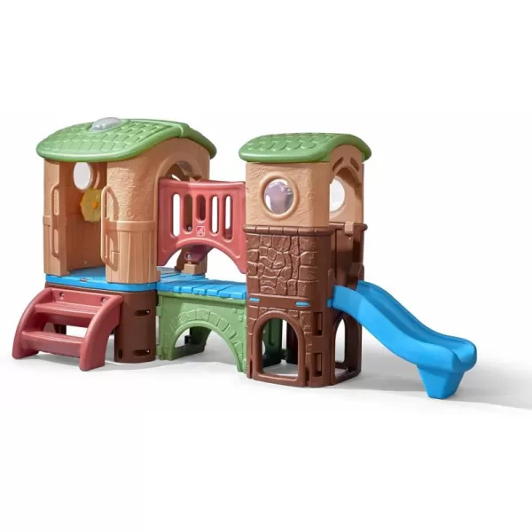 Step2 Clubhouse Climber Playset for Kids, Ages 2 –6 Years Old, Two Toddler Slides and Climbing Wall, Play Gym with Elevated Playhouse, Kids Outdoor Playground sets for Backyards