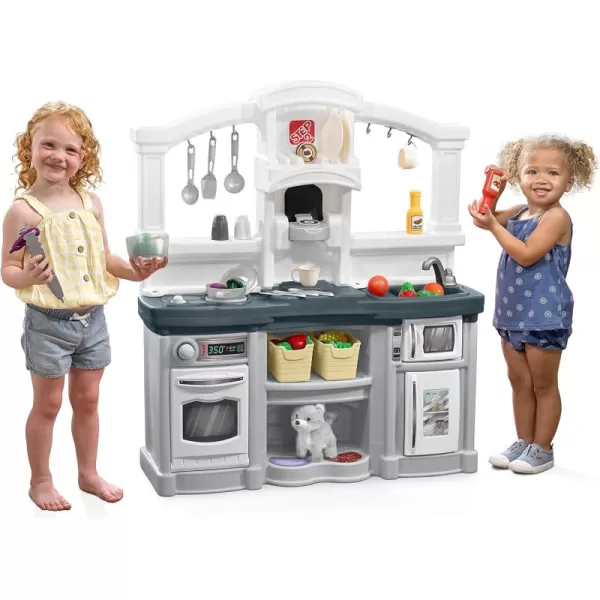 Step2 Fun with Friends Kids Kitchen, Indoor/Outdoor Play Kitchen Set, Toddlers 2+ Years Old, 25 Piece Kitchen Toy Set, Easy to Assemble, Pink